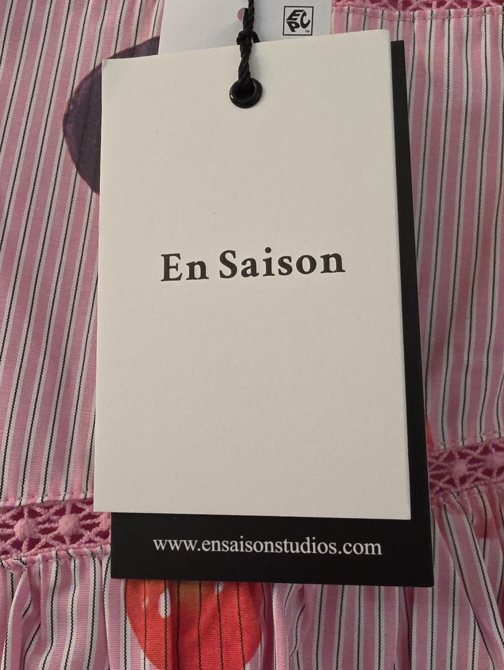 NWT En Saison Fruit Medley Stripe Midi Skirt Pink Size Extra Small - Picture 6 of 12
